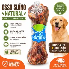 Osso Petisco Pet Suino Desidratado 100% Natural Defumado Para Cães