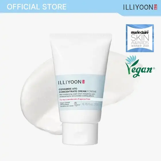 Creme Concentrado de Ceramida ILLIYOON |   Hidratante para Pele Seca e Sensível, Hidratação Duradoura por 100 Horas, Par