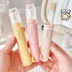 1/2/3 Conjuntos De Conjunto De Escova De Dentes De Viagem Bonito-Com Caixa De Armazenamento De Pasta De Dente-Dispensado