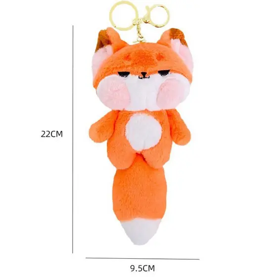 LANDON Bonito Boca Toot Chaveiro De Pelúcia , Cauda Grande Macia Dos Desenhos Animados Laranja Carro , Animal