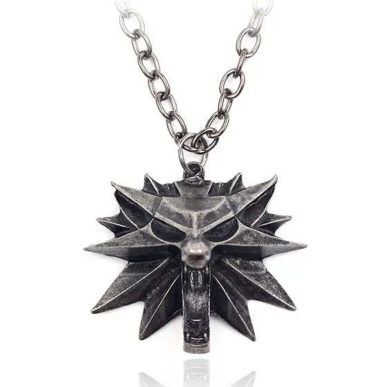The Witcher 3 Liga De Zinco + Cola De Pingente De Cabre A De Lobo Para Homem