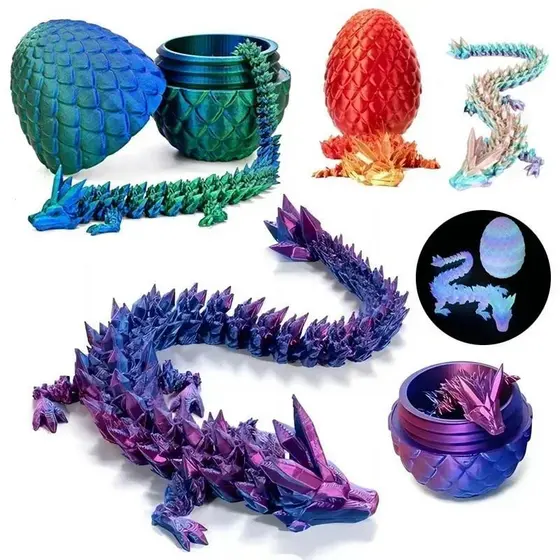 1 Pçs 3D Impresso Ovo De Dragão Com Completo Articulado Modle Móvel Rotativo Desktop Ornamento Brinquedo Do Miúdo