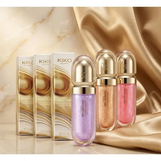 Gloss Labial Kiko Milano 3D Hydra Gold Reflections Edição Limitada Efeito Brilhante 3D Hidratante