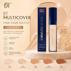 Corretivo Líquido BT Multicover Bruna Tavares Acabamento Natural para Maquiagem Facial