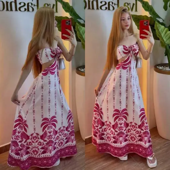 Vestido Longo Floral Inspiração Tendência Moda Blogueira Luxo 2026