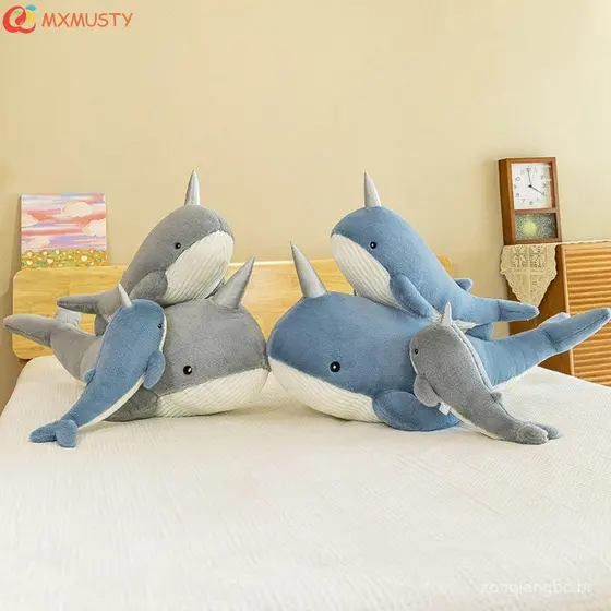 MXMUSTYZA Gigante Baleia Brinquedo De Pelúcia Bonito Travesseiro De Dormir Crianças Brinquedos Decorar Animais Do Mar Hu