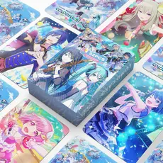 Projeto SEKAI : Taxa Colorida De Palco . Cartão Hatsune Mikulomo Postal 60pcs + 32pcs Adesivo