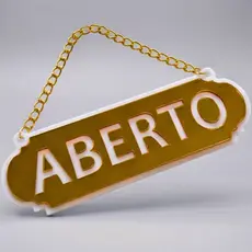 PLACA ABERTO E FECHADO ACRILICO ESPELHADO COM VENTOSA DECORACAO COMERCIO SALAO PORTA