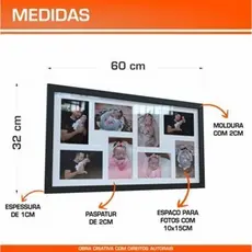 quadros decorativos 8 fotos 10X15 porta retrato decoração elegante de parede escolha o modelo