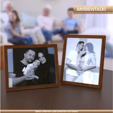 Porta retrato 10x15 caixa alta 2cm espessura foto moldura jatobá decoração elegante