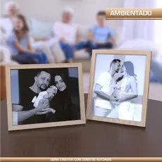 Porta retrato 2cm espessura foto 10x15 cm sem paspatur moldura carvalho para mesa