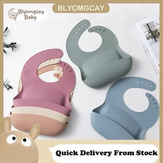 Baby Babe Silicone Babete Impermeável Macio Cor Sólido Kids BPA Free