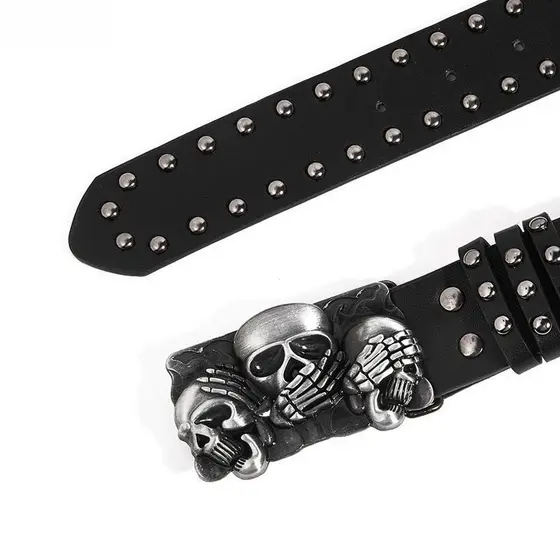 [] Cintos Punk De Designer Para Mulheres , Marca De Alta Qualidade , Rebite De Caveira , Unissex , Cintura Mascul