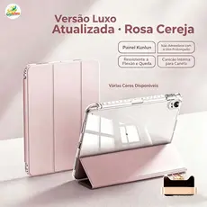 Capa para iPad Air Transparente Anti-Impacto com Suporte Dobrável Tri-Fold