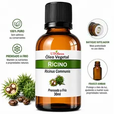 Óleo Vegetal De Rícino 100% Puro Prensado A Frio Nutrição Cabelo Sobrancelha Cílios Barba Unhas 30ml
