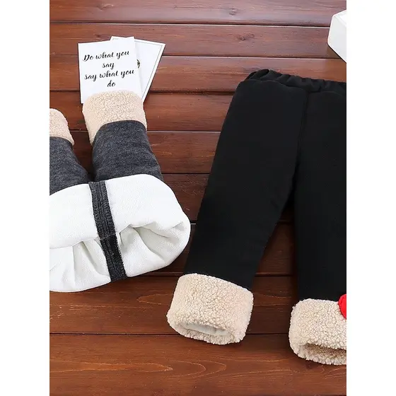 Meninas calças de algodão inverno forro de lã calças de um ano de idade bebê acolchoado Leggings bebê puro algodão três