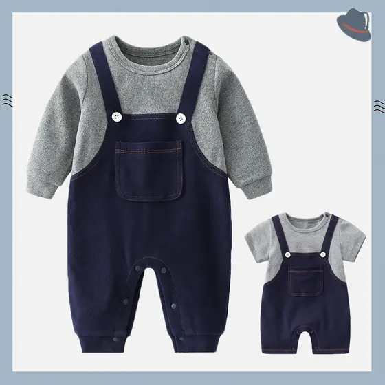 Bebê bebê macacão menino bebê puro algodão passeio primavera outono recém-nascido moda macacão um ano de idade macacão C