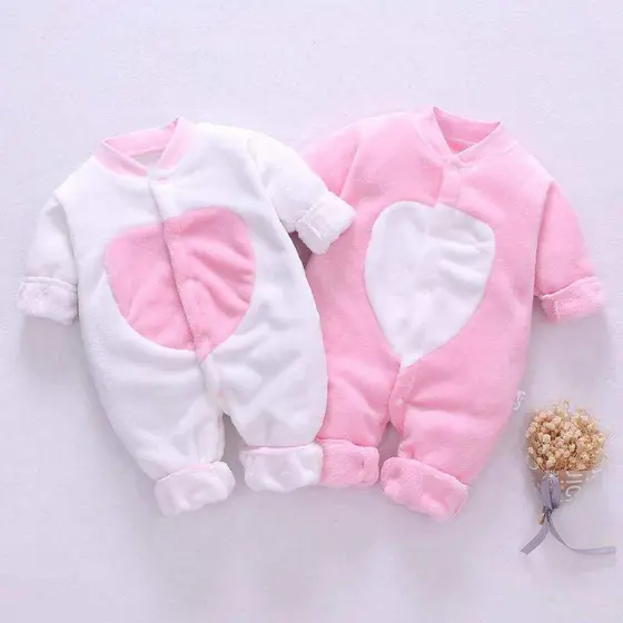 Roupas de bebê macacão outono inverno grosso macacão flanela Coral velo macacão pijama recém-nascido 6