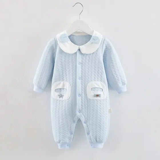 Roupas para recém-nascidos outono inverno macacão de bebê recém-nascido mês inteiro macacão acolchoado quente macacão