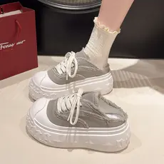 Sapatos de pão de dedo grande mendigo sapatos de lona Baotou meia chinelos verão exterior Wear 2026 primavera verão novo