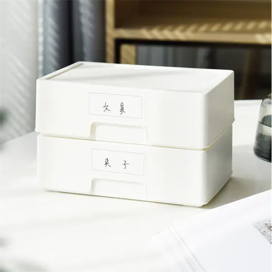 Com tampa gaveta caixa de armazenamento separação embutida organizar compartimentos utensílios de cozinha Desktop pequen