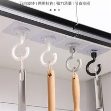 Gancho pegajoso forte cozinha rotativa colher pá gancho Rack multifuncional prateleira sem perfuração gancho não-marcaçã