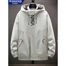 WASSUP Jaqueta Masculina Forro de Lã Quente Engrossado Macacão À Prova de Vento Jaqueta Masculina Casual Jaqueta À Prova