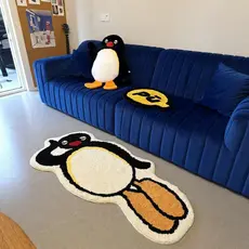 Pinguim tapete quarto tapete de cabeceira quente pequeno Layout isolamento acústico sofá tapete ins estilo 2025 novo