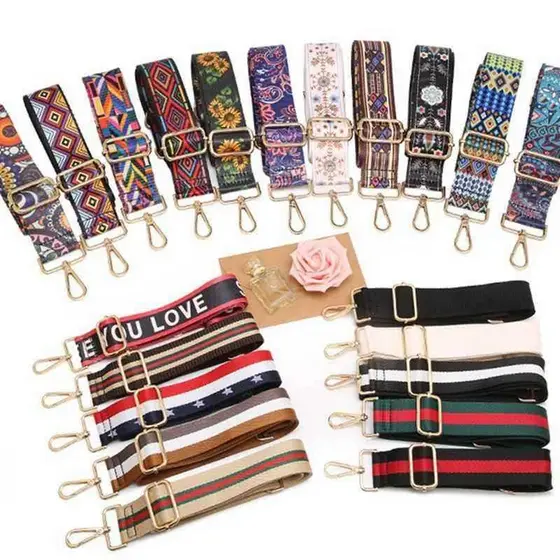 Acessórios para alça de bolsa Bolsa transversal de um ombro All-Match Cor contrastante Estilo étnico Alça de ombro larga
