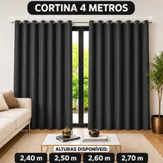 Cortina Blackout 4 metros x Várias Alturas  Corta Luz Janela, Sala, Quarto