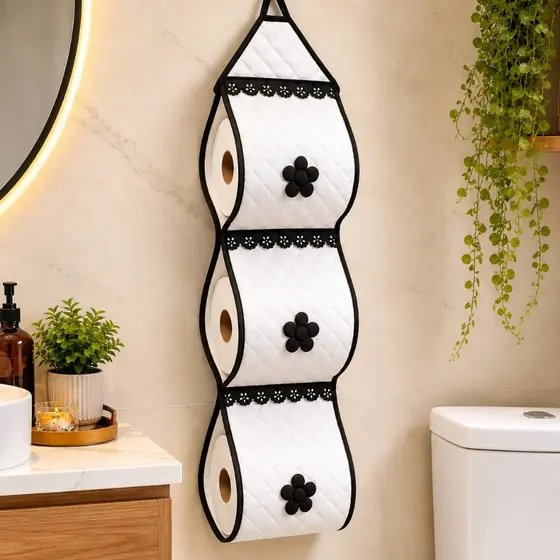 1 Porta Papel Higiênico Matelado Para 3 Rolos