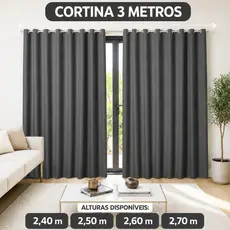 Cortina Blackout 3 Metros x 2,30 / 2,40/ 2,50/ 2,60/ 2,70 e 2,80 Cortina Blackout Para Quarto