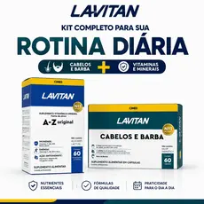 Kit Suplemento Lavitan Cabelo e Barba + A-Z Original 60 Cápsulas Cada Nutrição Completa Praticidade