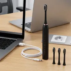 Escova De Dente Elétrica Sônica Branqueadora Recarregável Longa Duração Bateria Premium