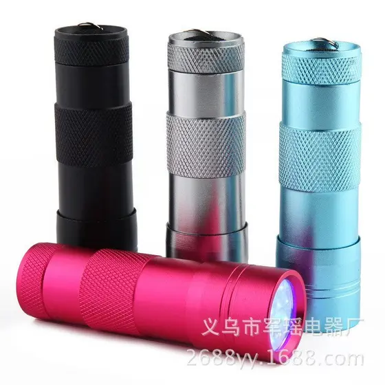 Lanterna de luz roxa com 12 LEDs, lanterna UV de 395nm, luz ultravioleta para detecção de dinheiro e cura de gel UV em n