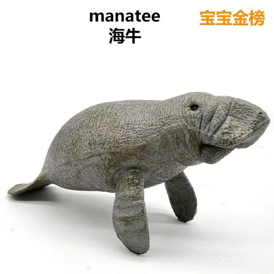 Modelo simulado de animal marinho, vaca marinha grande e sólida, brinquedo cognitivo para educação infantil, estatueta d