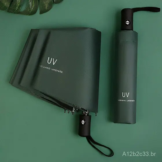Guarda-chuva UV, guarda-chuva para chuva ou sol, guarda-chuva com revestimento preto, proteção UV, proteção solar, guard