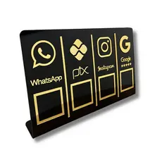 Placa Display 4 Em 1 Whats- Pix -Instagram Qr Code