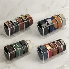 Organizador de Cintos em Acrilico Transparente 5 Compartimentos Expositor Closet Guarda Roupa Kit 2/3 e 4 Unidade