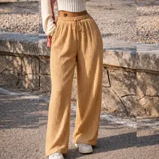 Calça Pantalona Feminina Importado Super Confortável Cintura Alta Leve Não Marca Moda Casual Chic