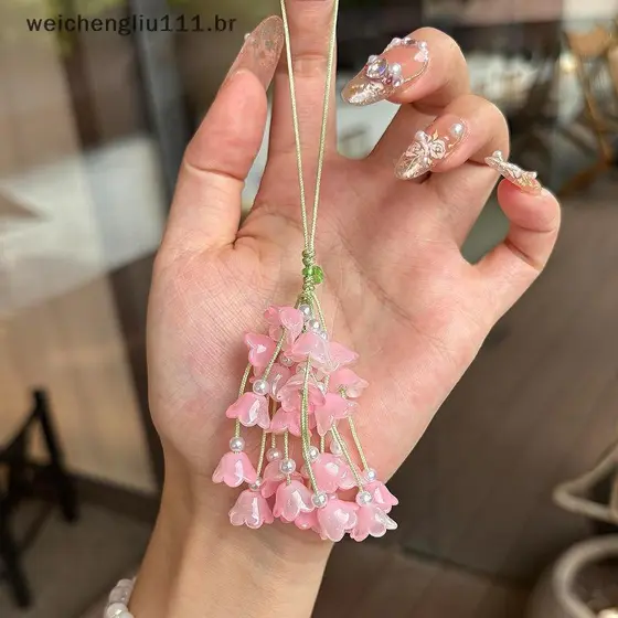 # weicheng Pingente De Uva Lírio Do Vale Kit De Artesanato DIY Fresco E Fofo Bolsa Com Telefone Chaveiro Criativo .