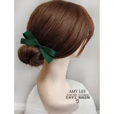Verde escuro inverno novo estilo Bowknot não franja pente de cabelo de plástico Hairpin coreano elegante cocar All-Match