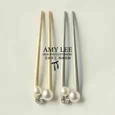 Estilo japonês ins estilo bobina de Metal hairpin simples temperamento em forma de U pequeno hairpin Headdress bola hair