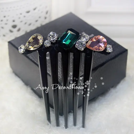 Coreano coreano acessórios de cabelo cocar cristal diamante inserção de cabelo strass pente de cabelo inserção pente de 