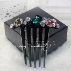 Coreano coreano acessórios de cabelo cocar cristal diamante inserção de cabelo strass pente de cabelo inserção pente de 