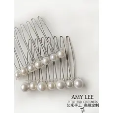Original feito à mão redondo Artificial australiano branco pérola Metal franja pente alto crânio topo coreano arranjo de