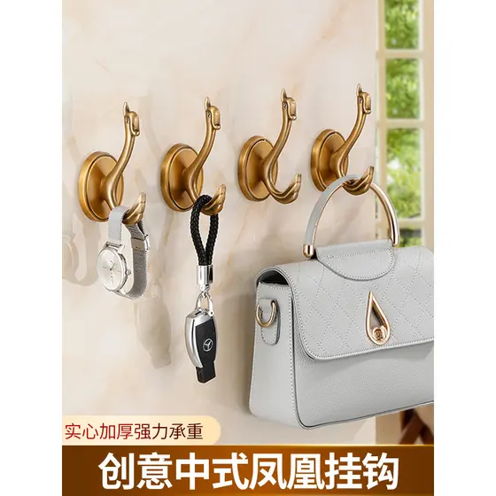 Estilo chinês antigo casaco gancho porta de entrada porta do banheiro parede pendurado casaco gancho perfuração-livre li