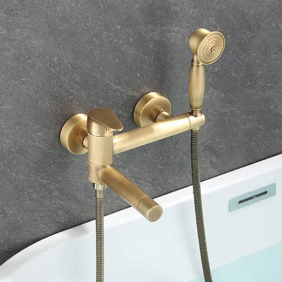 Estilo Medieval de bronze antigo chuveiro banheira torneira Retro quente e frio válvula mistura lado do tanque simples c