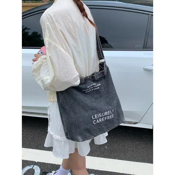 Bolsa feminina novo estilo moda bolsa de lona feminina ombro mensageiro bolsa feminina Commuter mochila saco estud