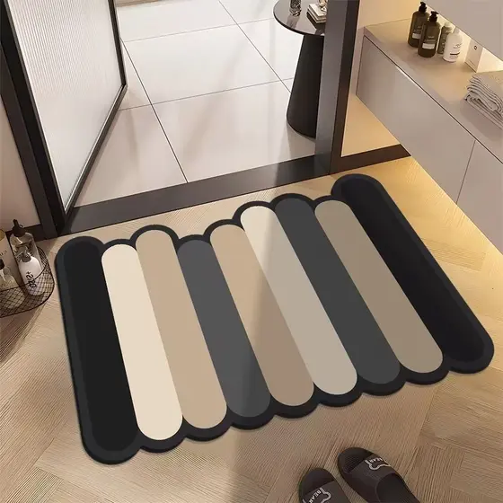 Simples criativo Piano grade tapete porta do banheiro piso pé esteira Diatom lama absorção de água de secagem rápida Ant